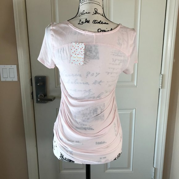 **3 for $15** NWT Free People Sonnet Tee Pink - Picture 4 of 4
